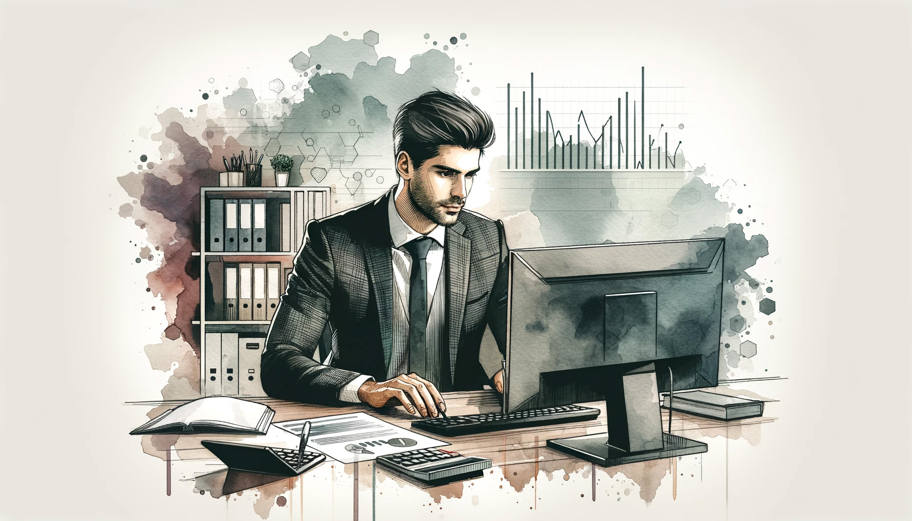 accountant on computer